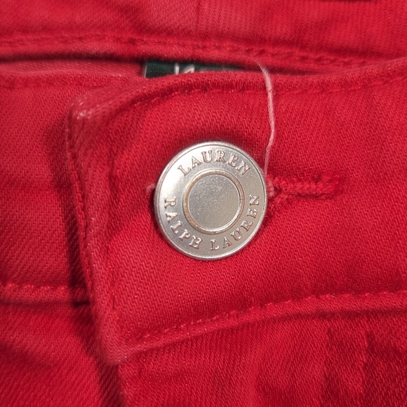 Lauren Ralph Lauren Red Premier Straight Crop Pants Size 14P - Picture 6 of 9